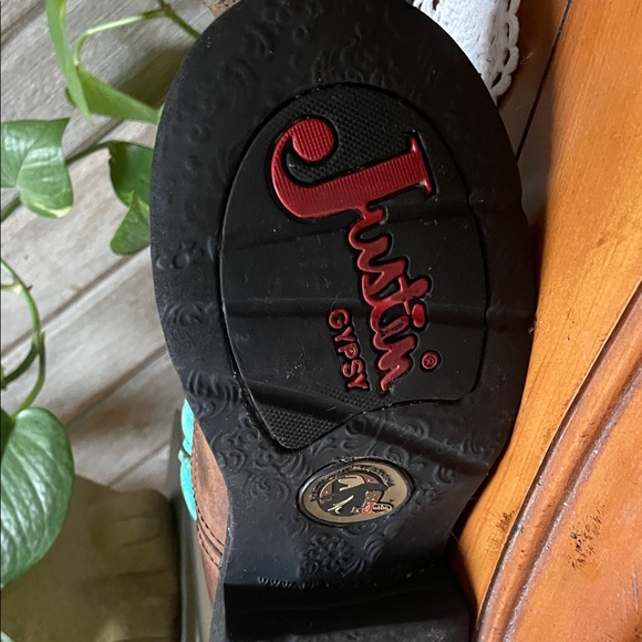 Justin Boots Brown and Teal Gypsy Boots - Picture 2 of 4